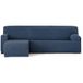 ECOMMERC3 Chaiselong bankhoes, kort hoekdeel links, universeel en veelzijdig – chaise longue-bankhoes, blauw, eenvoudig te monteren bescherming voor rugleuning, zitting en armleuningen