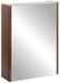 3xE living Armoire de toilette Flow, chêne noyer, 66,4 cm | Murale, 1 porte miroir, 2 étagères, fermeture amortie, sans poignée, 2 panneaux MDF, 66,4 x 14 x 57 cm