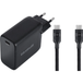 BlueBuilt 100W GaN USB-C Oplader Zwart + USB-C Kabel 240W 2m Nylon Zwart
