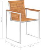 vidaXL Tuinstoelen 4 stuks met kussens massief acaciahout Taupe