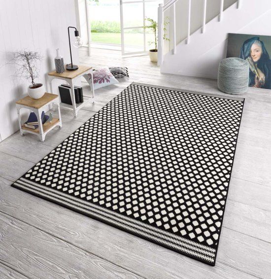 Zala Living Design vloerkleed Gestippeld 140x200 cm Zwart & Crème