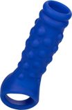 Calexotics Admiral Geribbelde Penis Sleeve Liquid siliconen - Blauw