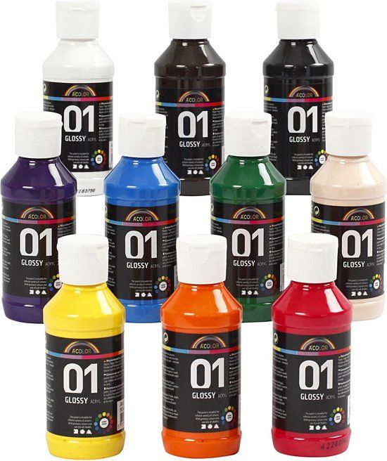 A-Color Acrylverf Assortiment - 10 x 100 ml - Multicolor