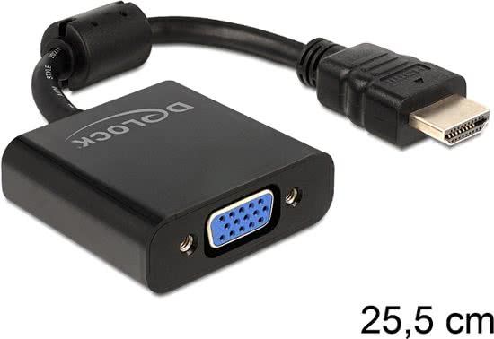 DeLOCK 65512 HDMI-A - VGA Kabeladapter/Verloopstukje - Zwart