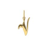 Lucardi Dames Stainless steel goldplated letterhanger - Hanger - Staal - Goudkleurig
