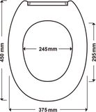 MSV Toiletbril – WC-bril van Polypropyleen met Roestvrijstalen Scharnieren – Antislip Noppen – Stabiel en Comfortabel – Wit