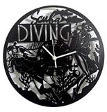Instant Karma Clocks Wandklok Scuba Diving onderwaterzwemmer, cadeau-idee, HDF-hout, zwart