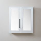 Hudson Reed Cluo Armoire avec miroir – 60 cm x 65 cm – Blanc – Poignées barre en T noires