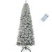 YITAHOME Kunstkerstboom, 183 cm, smalle sneeuwbedekte kerstboom met afstandsbediening, voorverlichte boom met warmwit/veelkleurige 300 led-kleurveranderingsverlichting, ca. 700 pieken