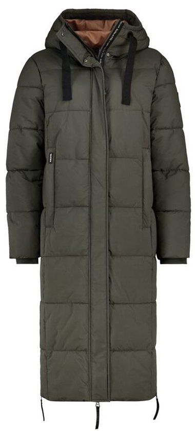SUBLEVEL - Winterjas - XL - Extra Long Puffer Coat met Ritsen aan de Zijkant - Groen