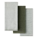KitchenAid® Evergreen Design Series Set van 3 theedoeken, extra groot, gestructureerd, zwaar, absorberend, 100% katoen, dubbel gebruik, donkerbosgroen, 45,7 x 71,1 cm