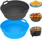 Shenzhen Haorui Industrial Technology Co., Ltd. Moules en silicone pour friteuse à air chaud, 2 pièces, 21,5 cm, antiadhésif et réutilisable, compatible micro-ondes et four