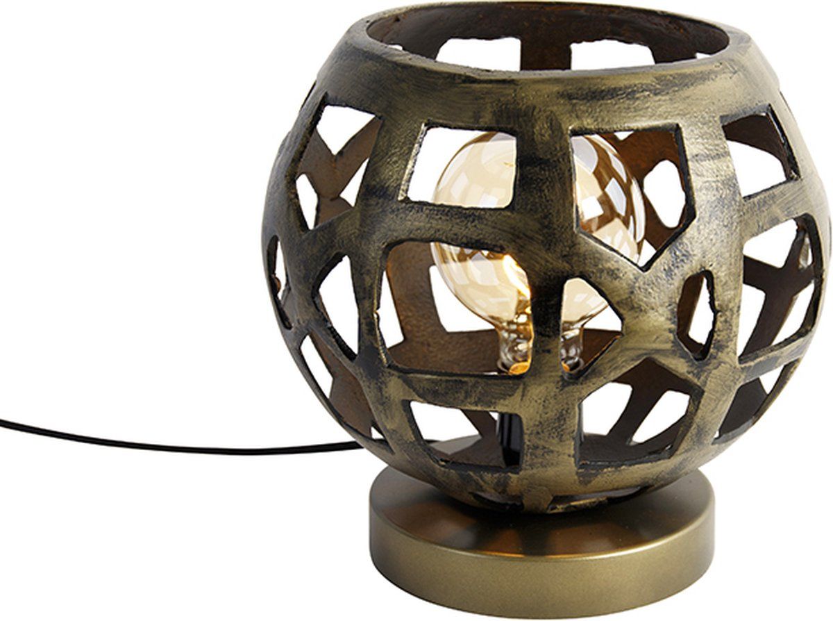 QAZQA Bobby Tafellamp - Industrieel - Goud - E27
