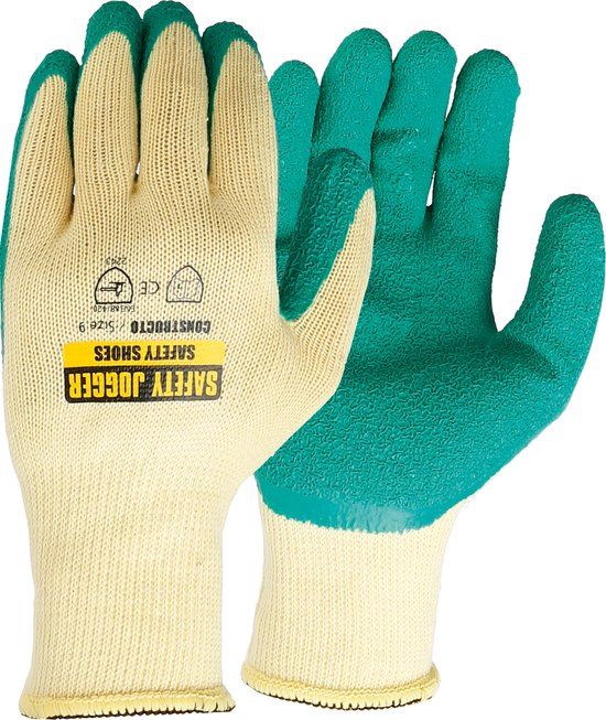 Safety Jogger Constructo Werkhandschoenen Maat 8 (M) - Geel/Groen - 3 Paar