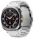 Wigento Samsung Galaxy Watch Ultra 47mm: vervangende smartwatch-band van titaniumlegering met drie kralen, zilverkleurig