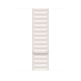 Apple Leather Link Bandje - Chalk - Wit Leer - 44mm/45mm/46mm