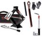 HEYNER® Cric ciseaux 1,5 t, hauteur de levage 104-380 mm avec clé à écrous de roue, gants de montage, selle pivotante, support en caoutchouc