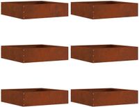 vidaXL Gazonrand 6 st 50 x 50 x 13 cm Roestkleurig