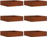 vidaXL Gazonrand 6 st 50 x 50 x 13 cm Roestkleurig