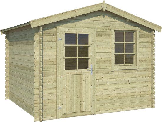 Outdoor Life Products Outdoor Life Blokhut Nina Groen Geïmpregneerd 275 x 275 cm