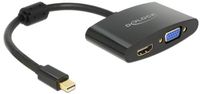 Delock Premium Mini DisplayPort 1.1a naar HDMI en VGA adapter / zwart - 0,20 meter
