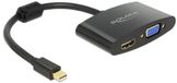 Delock Premium Mini DisplayPort 1.1a naar HDMI en VGA adapter / zwart - 0,20 meter