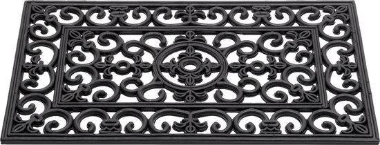 Hamat Antiek French Lily Rubbermat - Zwart - 75 x 45 cm