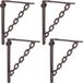 Merkloos Relaxdays Plankdrager - Set van 4 - 22 cm - Gietijzer - Bruin