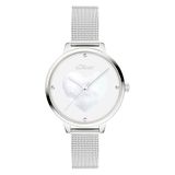 s.Oliver dameshorloge - 34 mm - modern, alledaags, analoog horloge met kwartswerk - 3 ATM waterdicht - krasbestendig mineraalglas - hoog draagcomfort - cadeau-idee