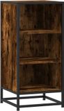 vidaXL Dressoir 35,5x35x76 cm bewerkt hout en metaal gerookt eiken