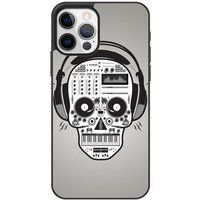 Apple iPhone 12 Versterkt hard hoesje - ontwerp skull music