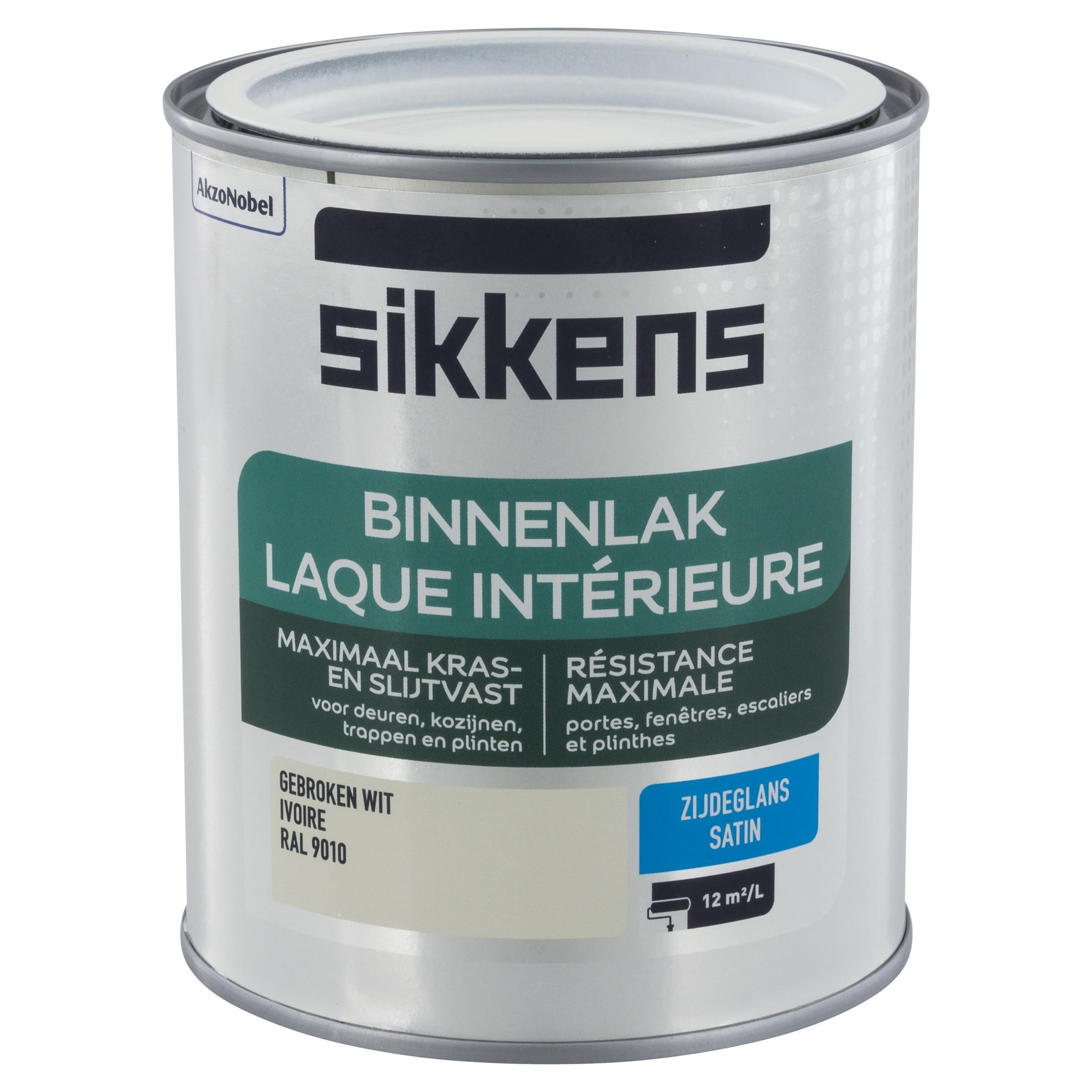 Sikkens Binnenlak - Zijdeglans - Gebroken Wit (RAL 9010) - 750 ml