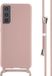 iMoshion Hoesje Samsung Galaxy S21 - Siliconen hoesje met koord - Roze