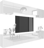 B BELINI GROUP BELINI Wandmeubel Milano 4 300 cm Wit Hoogglans
