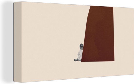 OneMillionCanvasses Canvas Schilderij - Abstract - Jongen - Pastel - Bruin - 160x80 cm