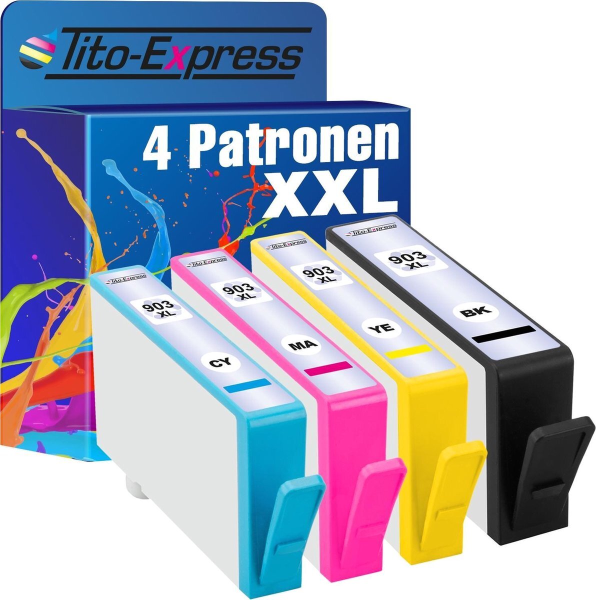 Tito Express PlatinumSerie 4x inkt cartridge alternatief voor HP 903XL 903 XL HP OfficeJet Pro 6860 6868 6950 6950 6960 6968 6970 6975 6978