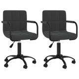 VidaXL Chaise de salle à manger velours noir 2 pièces