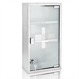 deuba Medicijnkastje XXL - Incl. 2 Sleutels 48.5x25x12cm 3 Vakken - RVS