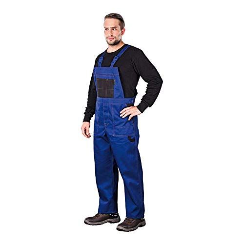 REIS Multimaster MMS Beschermende Tuinbroek - Verstelbare Pasvorm, Meerdere Zakken, Duurzame Stof, 65% Polyester 35% Katoen, Kleur: Blauw-Zwart, Maat: 46