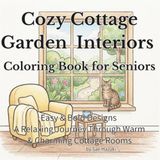Cozy Cottage Garden Interiors Coloring Book for Seniors