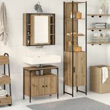 vidaXL Badkamermeubel Set 3-delig Artisan Eiken 33 x 33 x 185,5 cm