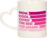 Bellatio Decorations Cadeau koffie/thee mok voor mama - hartjes handvat - roze - 300 ml - Moederdag