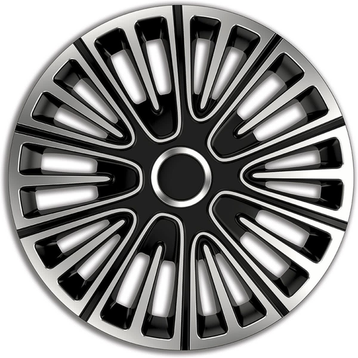 AutoStyle Wieldoppenset Motion Silver/Black 13 inch