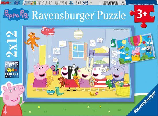 Ravensburger Peppa Pig Puzzel (2x12 stukjes) - Unisex