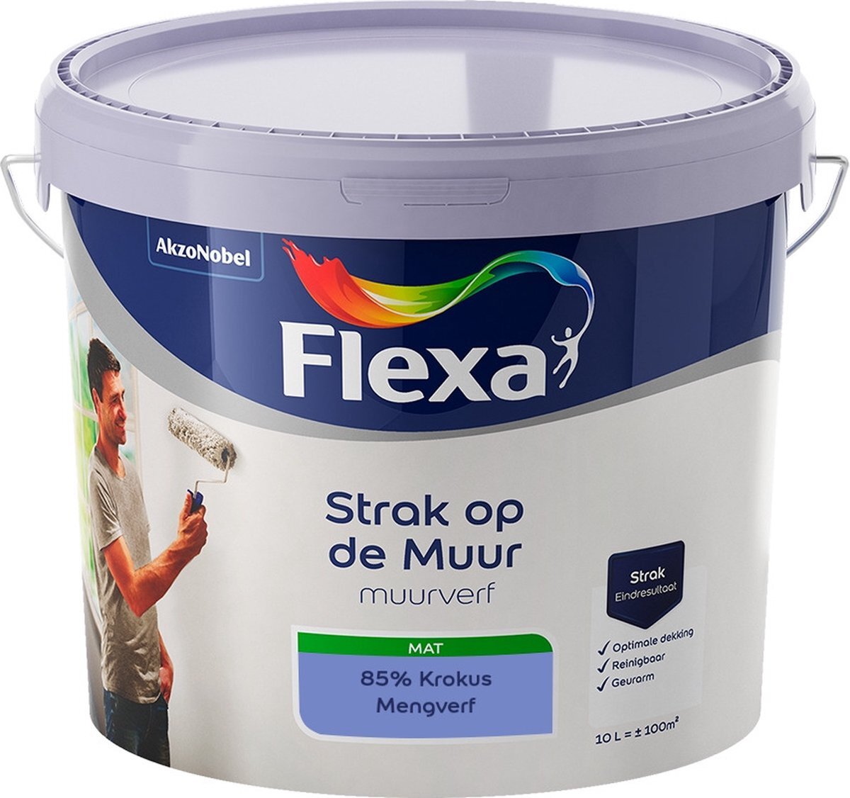 FLEXA Strak op de Muur Muurverf - Mat - Mengkleur - 85% Krokus - 10 liter