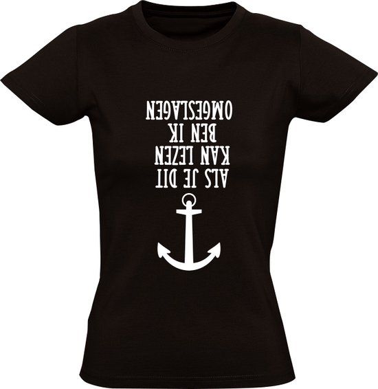 Sol's Als je dit kan lezen ben ik omgeslagen Dames T-Shirt Zwart XL