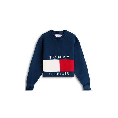 Tommy Hilfiger trui donkerblauw gebreid