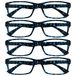 Leesbril The Reading Glasses Leesbril, blauw, schubben, waarde, set van 4, ontwerperstijl, mannen en vrouwen, RRRR92-3 +3,50