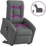 vidaXL Sta-op-massagestoel elektrisch verstelbaar stof donkergrijs