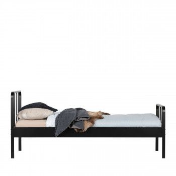 Drawer WOOOD Mees Bed - Metal - Black - 90x200 cm